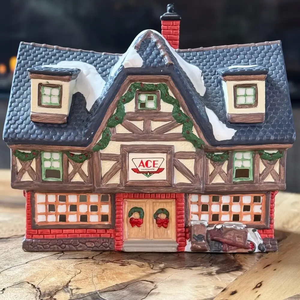 1993 Dickens Keepsake Village ACE HARDWARE Lighted House OWell Christmas Novelty